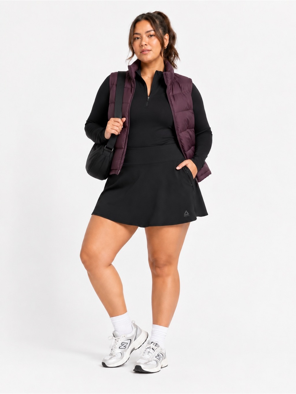 Reebok Black Athletic Tennis Skort w Pockets & Spandex Shorts – Size XL EUC